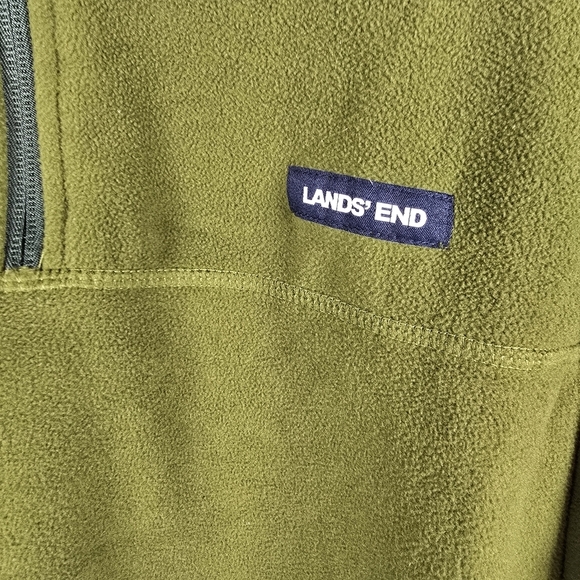 Lands' End Unisex AppleGreen LongSleeve Quarter-Zip Fleece Pullover Size M 38-40 - Picture 4 of 11